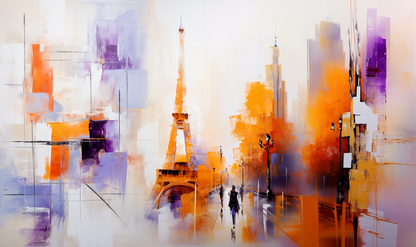eiffel tower painting, on canvas